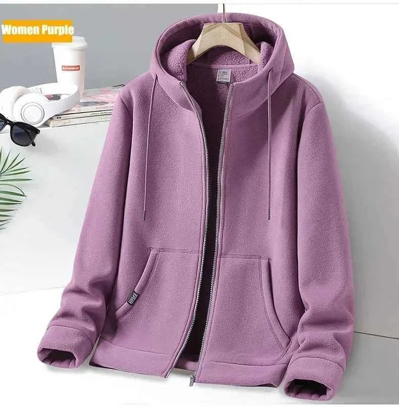 Outdoor Polar Fleece Hoodie Jacket for Men and Women