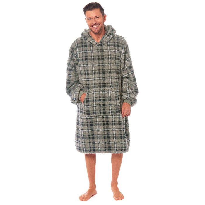 SaneShoppe - Oversized Men's Hooded Blanket Sweatshirt with Sherpa Lining Plush Wearable Hoodie for Lounging Camping One Size Fits All by Daisy Dreamer