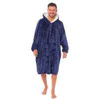 SaneShoppe - Oversized Men's Hooded Blanket Sweatshirt with Sherpa Lining Plush Wearable Hoodie for Lounging Camping One Size Fits All by Daisy Dreamer