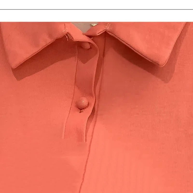 SaneShoppe - Peter Pan Collar Pullover Solid Color Short Sleeve Women's Clothing Summer Head Up Button Casual Sports Vacation Sweet Dresses