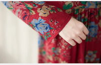 SaneShoppe-Boho Floral Print Maxi Dress for Women, Plus Size, Cotton Linen Loose Fit