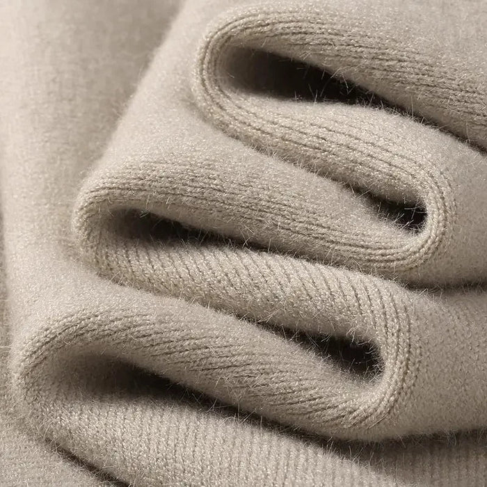 SaneShoppe-Men's Plush Knitted Turtleneck Sweater with Velvet Padding - Cozy Winter Pullover