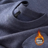 SaneShoppe-Men's Plush Knitted Turtleneck Sweater with Velvet Padding - Cozy Winter Pullover