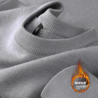 SaneShoppe-Men's Plush Knitted Turtleneck Sweater with Velvet Padding - Cozy Winter Pullover