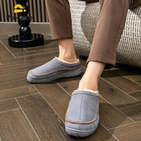 SaneShoppe-Designer Faux Suede Men's House Slippers - Cozy Indoor Shoes