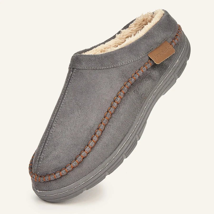 SaneShoppe-Designer Faux Suede Men's House Slippers - Cozy Indoor Shoes