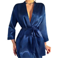 Satin Kimono Robe for Women - Soft Sleepwear & Bathrobe
