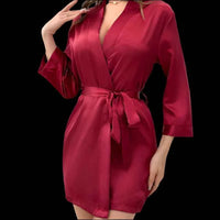 Satin Kimono Robe for Women - Soft Sleepwear & Bathrobe