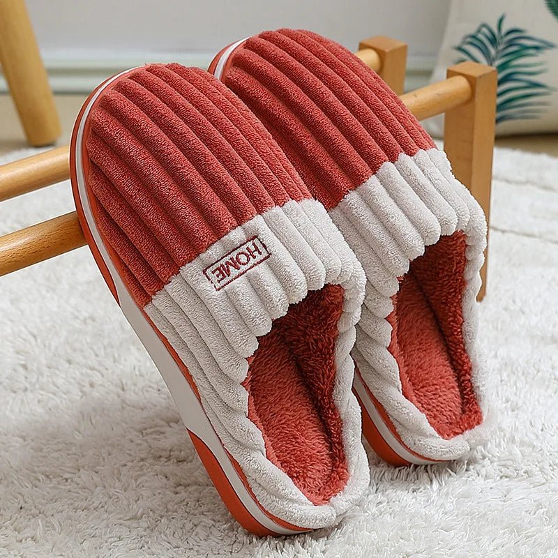 SaneShoppe-Warm Fuzzy Slippers for Men and Women - Non-slip Plush Indoor Shoes