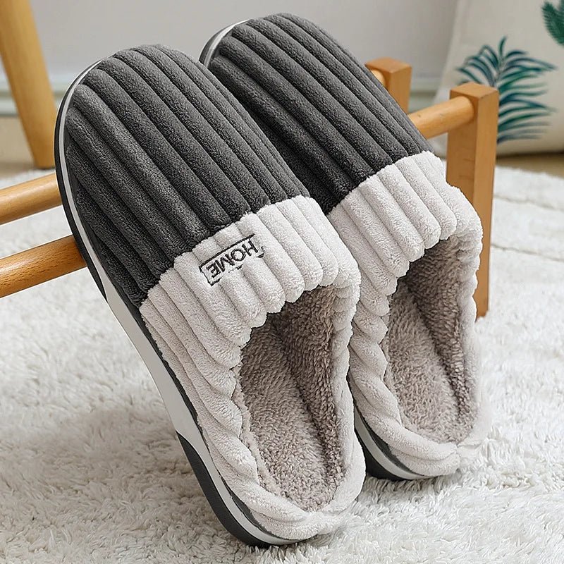 SaneShoppe-Warm Fuzzy Slippers for Men and Women - Non-slip Plush Indoor Shoes