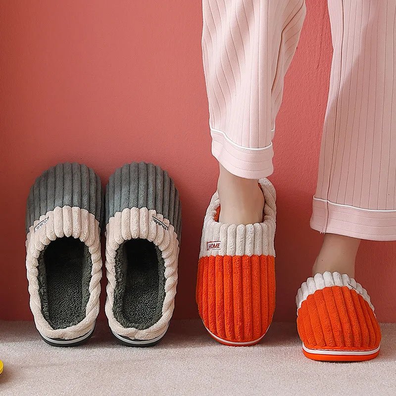 SaneShoppe-Warm Fuzzy Slippers for Men and Women - Non-slip Plush Indoor Shoes