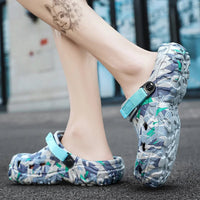 SaneShoppe - Shoes Men's Clogs Slippers Sandals 46 47 Male Garden Shoes Flat Camouflage Sandals Male Big Size Outdoor Flip Flops Home Clogs
