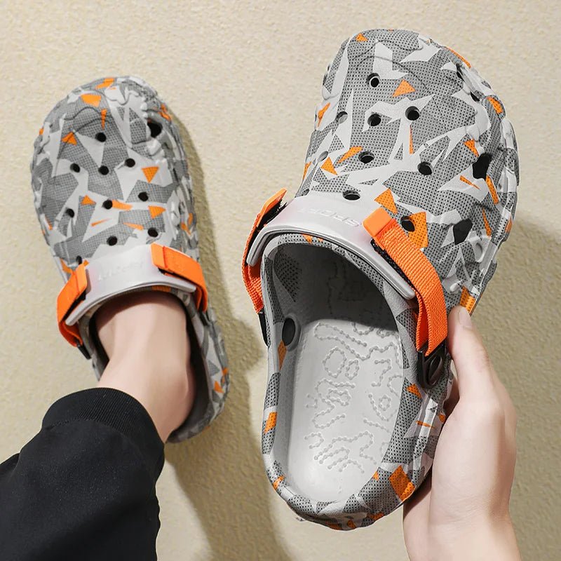 SaneShoppe - Shoes Men's Clogs Slippers Sandals 46 47 Male Garden Shoes Flat Camouflage Sandals Male Big Size Outdoor Flip Flops Home Clogs