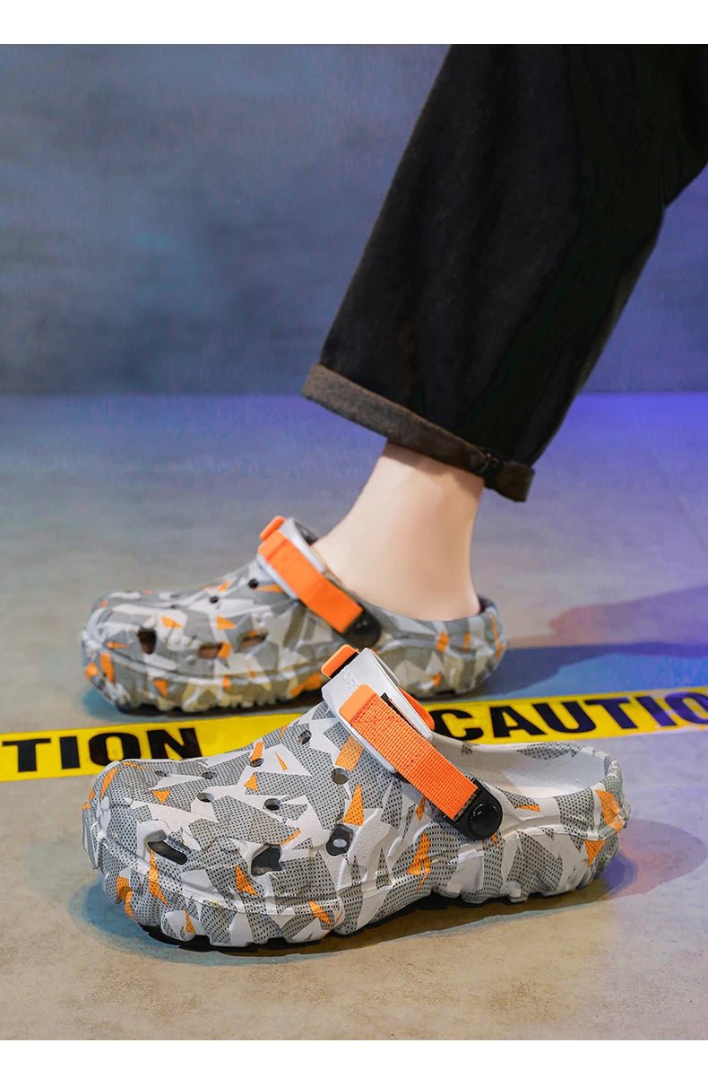 SaneShoppe - Shoes Men's Clogs Slippers Sandals 46 47 Male Garden Shoes Flat Camouflage Sandals Male Big Size Outdoor Flip Flops Home Clogs