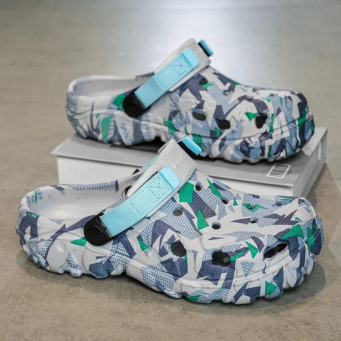 SaneShoppe - Shoes Men's Clogs Slippers Sandals 46 47 Male Garden Shoes Flat Camouflage Sandals Male Big Size Outdoor Flip Flops Home Clogs