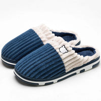 SaneShoppe-Soft Cotton Slippers for Women and Men - Warm Non-slip Plush Home Shoes - Winter Couple Footwear