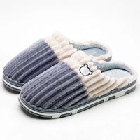SaneShoppe-Soft Cotton Slippers for Women and Men - Warm Non-slip Plush Home Shoes - Winter Couple Footwear