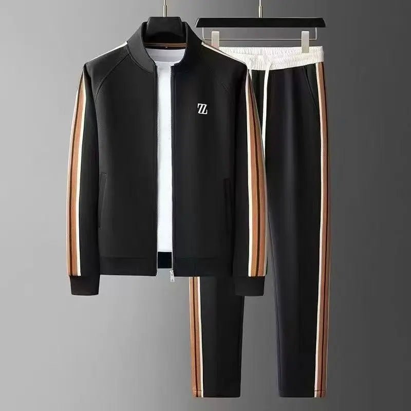 SaneShoppe-Youth Street Party Brand Men's Embroidered Jacket and Pants Set