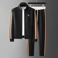 SaneShoppe-Youth Street Party Brand Men's Embroidered Jacket and Pants Set