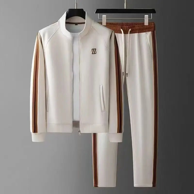 SaneShoppe-Youth Street Party Brand Men's Embroidered Jacket and Pants Set