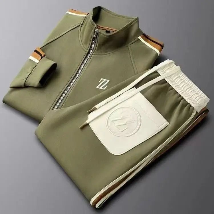 SaneShoppe-Youth Street Party Brand Men's Embroidered Jacket and Pants Set