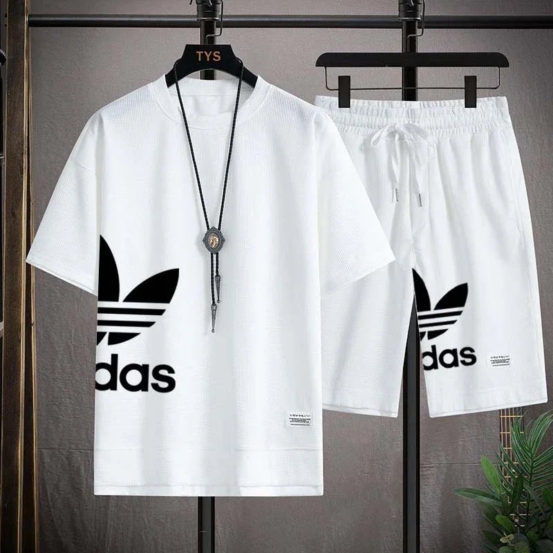 SaneShoppe-Men's Summer 2025 Basketball Sportswear Set: Short-sleeved Tee + Shorts Two-piece
