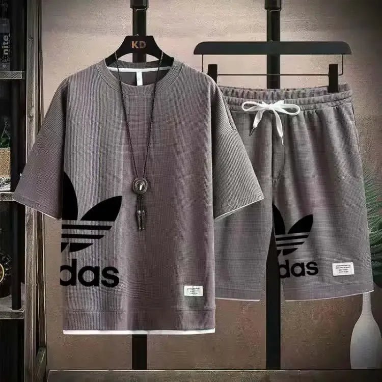 SaneShoppe-Men's Summer 2025 Basketball Sportswear Set: Short-sleeved Tee + Shorts Two-piece
