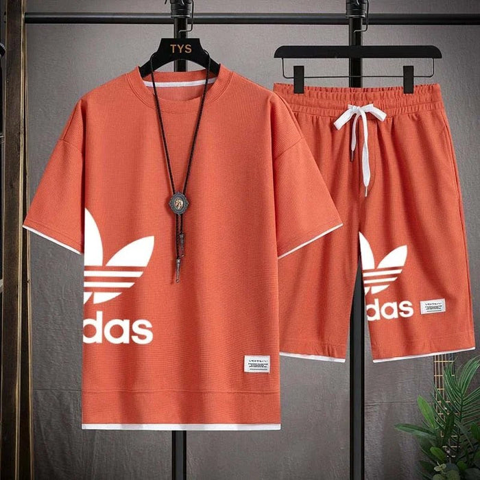 SaneShoppe-Men's Summer 2025 Basketball Sportswear Set: Short-sleeved Tee + Shorts Two-piece
