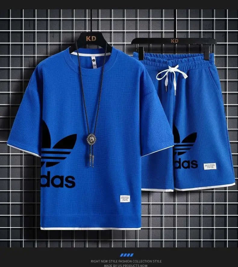 SaneShoppe-Men's Summer 2025 Basketball Sportswear Set: Short-sleeved Tee + Shorts Two-piece