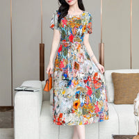 SaneShoppe - Summer Clothes Women Short sleeve plus size Dress For Women print Dress women dresses vestidos de mujer casual verano