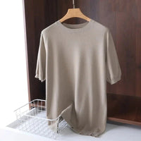 SaneShoppe-Men's Superfine Merino Wool T-Shirt - Breathable O-Neck Tee