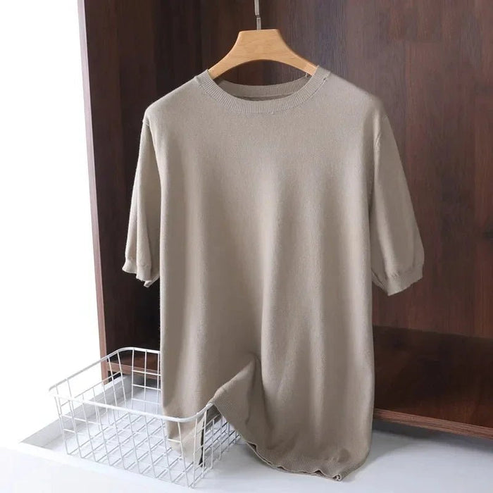 SaneShoppe-Men's Superfine Merino Wool T-Shirt - Breathable O-Neck Tee