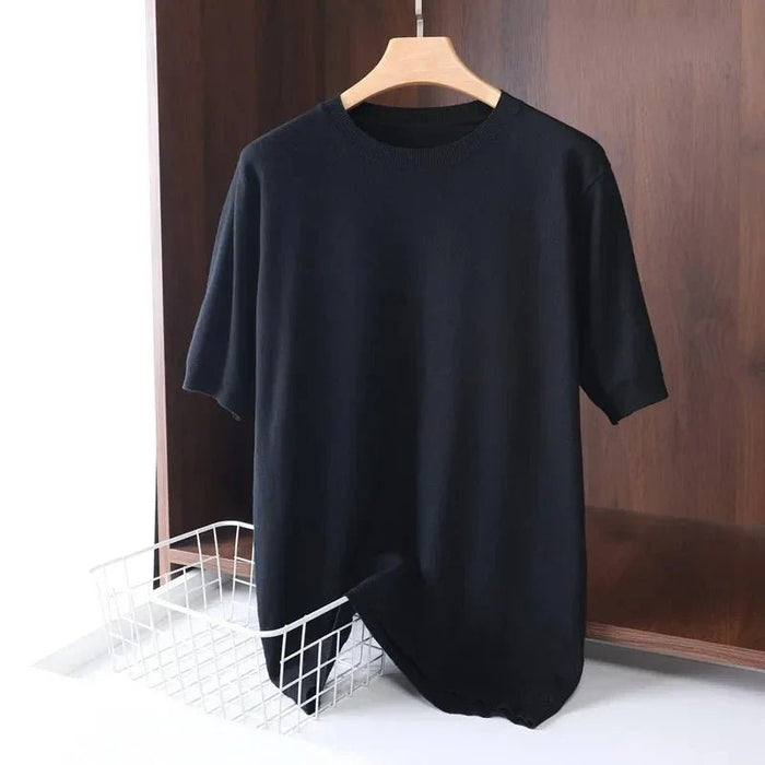 SaneShoppe-Men's Superfine Merino Wool T-Shirt - Breathable O-Neck Tee