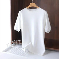 SaneShoppe-Men's Superfine Merino Wool T-Shirt - Breathable O-Neck Tee