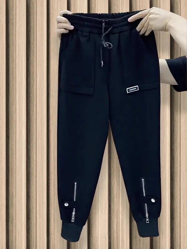 SaneShoppe-Y2k Women's Thickened Fleece-Lined Harlan Sweatpants - Warm Winter Style