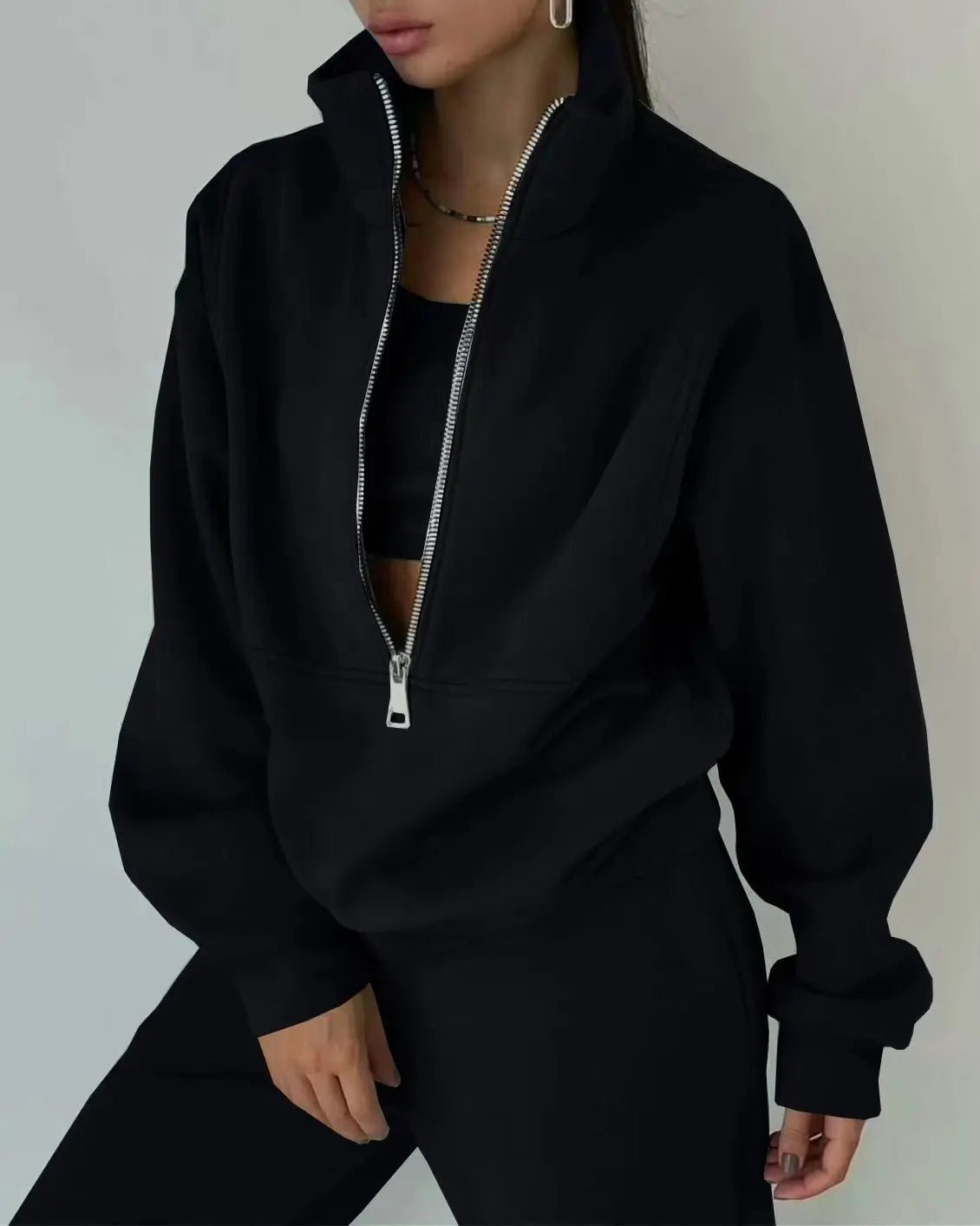 SaneShoppe-Women's Stylish Tracksuit Set for Autumn & Winter - Fashionable, Warm Two-piece Sports Outfit