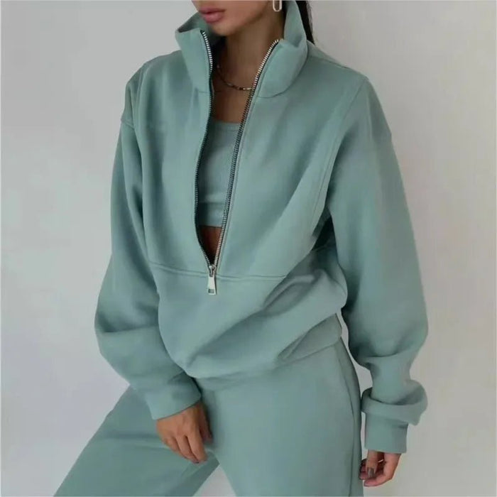SaneShoppe-Women's Stylish Tracksuit Set for Autumn & Winter - Fashionable, Warm Two-piece Sports Outfit