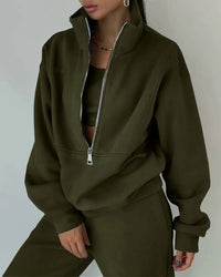 SaneShoppe-Women's Stylish Tracksuit Set for Autumn & Winter - Fashionable, Warm Two-piece Sports Outfit