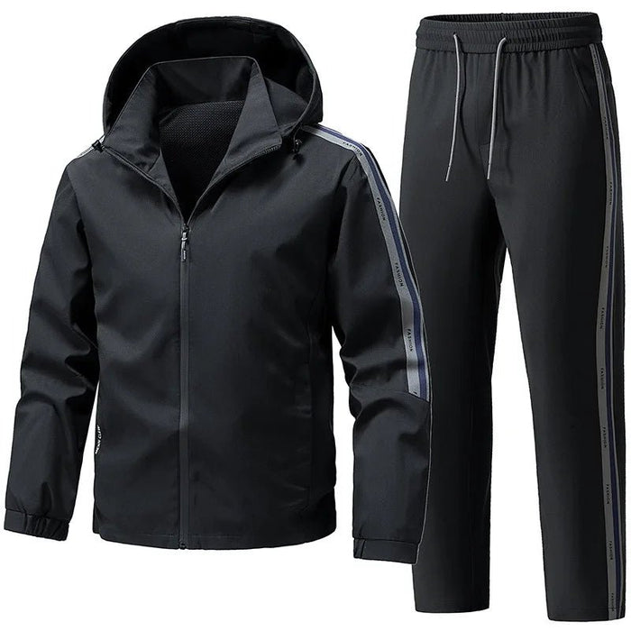 SaneShoppe-Men's Hoodie Tracksuit Set for Casual Running Fitness Windproof Sports