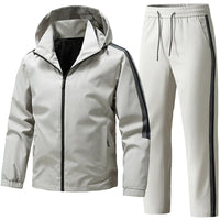 SaneShoppe-Men's Hoodie Tracksuit Set for Casual Running Fitness Windproof Sports