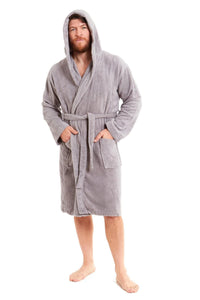 SaneShoppe - Unisex Bamboo Hooded Dressing Gown Super Soft Towelling Bath Robe for Men & Women by Sock Stack