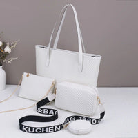 SaneShoppe - Wave pattern daily commuting large capacity tote bag handbag four piece set fashion trend personality change camera bag