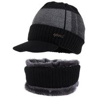 SaneShoppe - Winter Hats For Men Skullies Beanie Hat Winter Cap Men Women Wool Scarf Caps Set Balaclava Mask Gorras Bonnet Knitted Hat