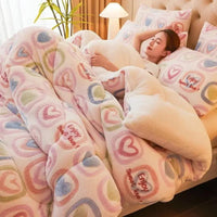 SaneShoppe - Winter Lamb Wool Plush Dense Blanket Thick and Warm Double Plush Delicate Cotton Quilt Single and Double Dormitories Comforter