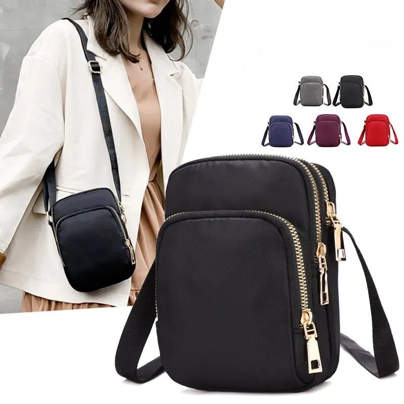 SaneShoppe - Women Bag Waterproof Shoulder Bag Crossbody Zipper Mobile Phone Lady Female Multifunction Handbag Wrist Purse Womens Pouch