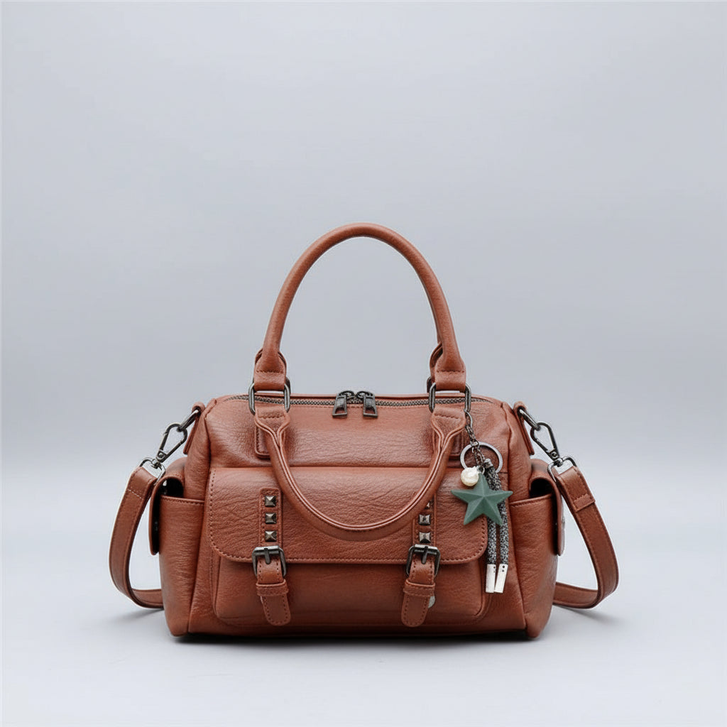 SaneShoppe-Stylish Faux Leather Crossbody Bag - Chic Gift for Her - Trendy Shoulder Tote for Women