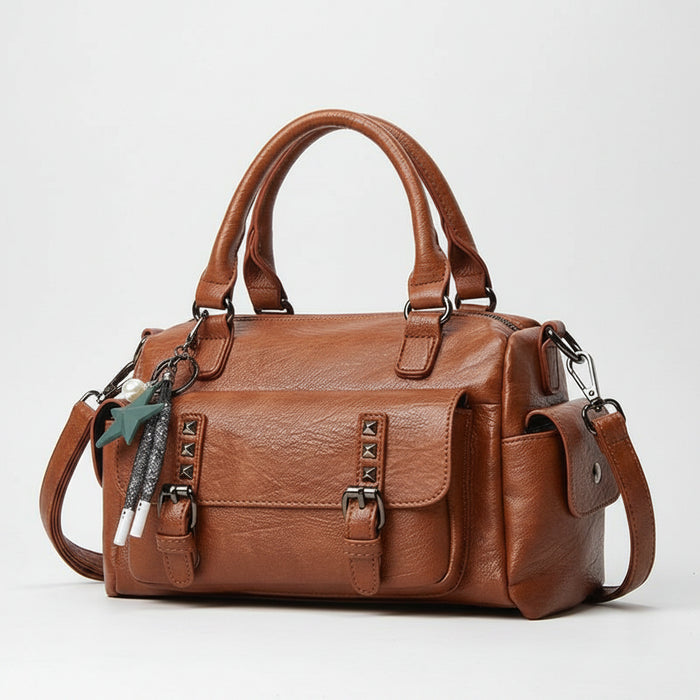 SaneShoppe-Stylish Faux Leather Crossbody Bag - Chic Gift for Her - Trendy Shoulder Tote for Women