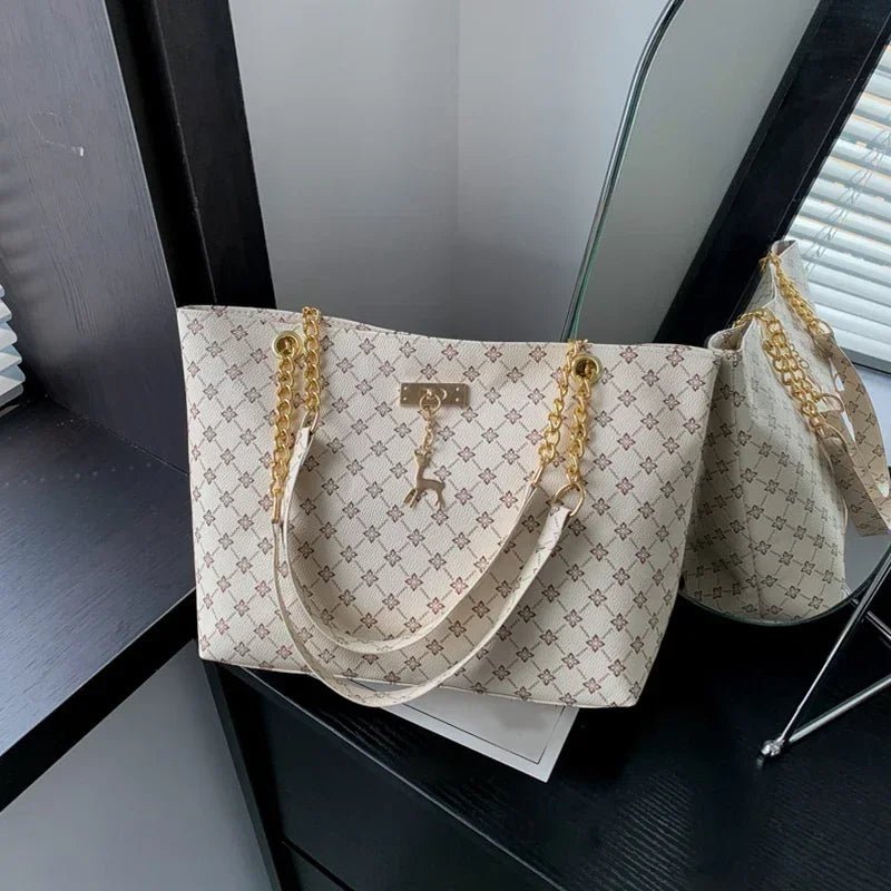SaneShoppe-Luxury Women's Printed Shoulder Bag with Pendant - Trendy Handbag