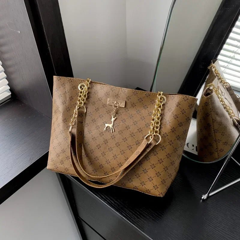 SaneShoppe-Luxury Women's Printed Shoulder Bag with Pendant - Trendy Handbag