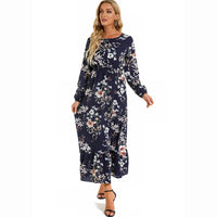 SaneShoppe - Women Maxi Dresses Sping Autumn Bohemian Casual Full Sleeve High Waist Beach Woman Chiffon Dresses Floral Vestidoes Long Dress